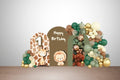 Premium jungle birthday decoration kit with tropical foliage, monkeys, and parrots wall banner for milestone birthdays